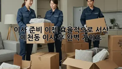 이사 준비, 이젠 효율적으로! 서산 예천동 이사 후 완벽 가이드