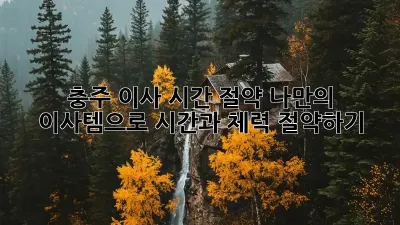 충주 이사 시간 절약: 나만의 이사템으로 시간과 체력 절약하기!