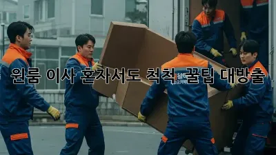 원룸 이사, 혼자서도 척척!  꿀팁 대방출!